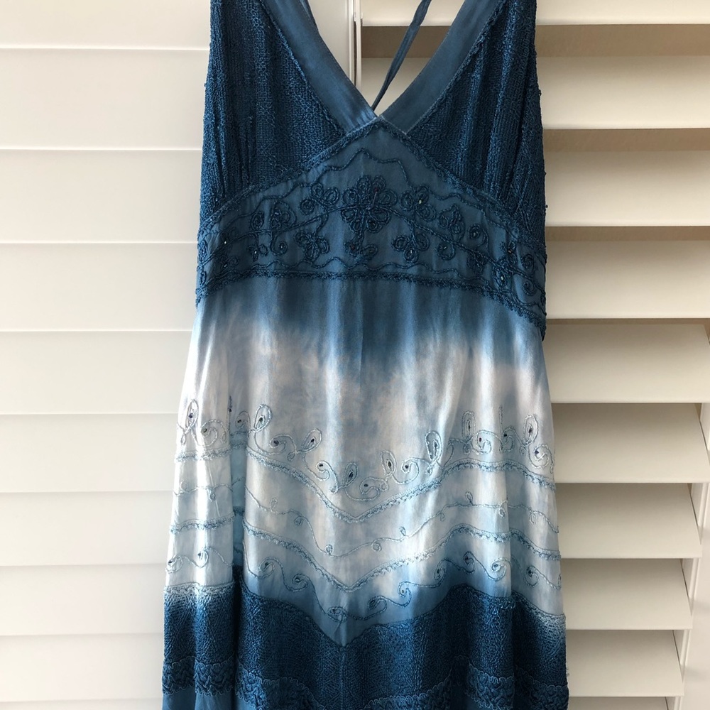 Blue halter dress
